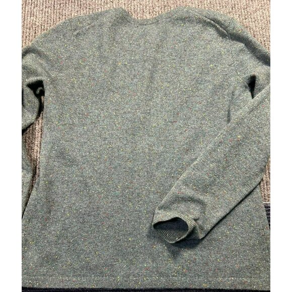 Lands End XS Green Speckled 100% Cashmere Button-Up Cardigan Sweater - Picture 6 of 11